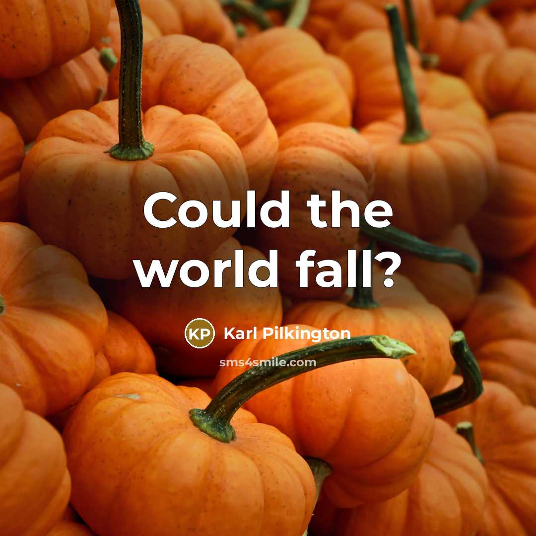 “Could the world fall?…” quote by Karl Pilkington