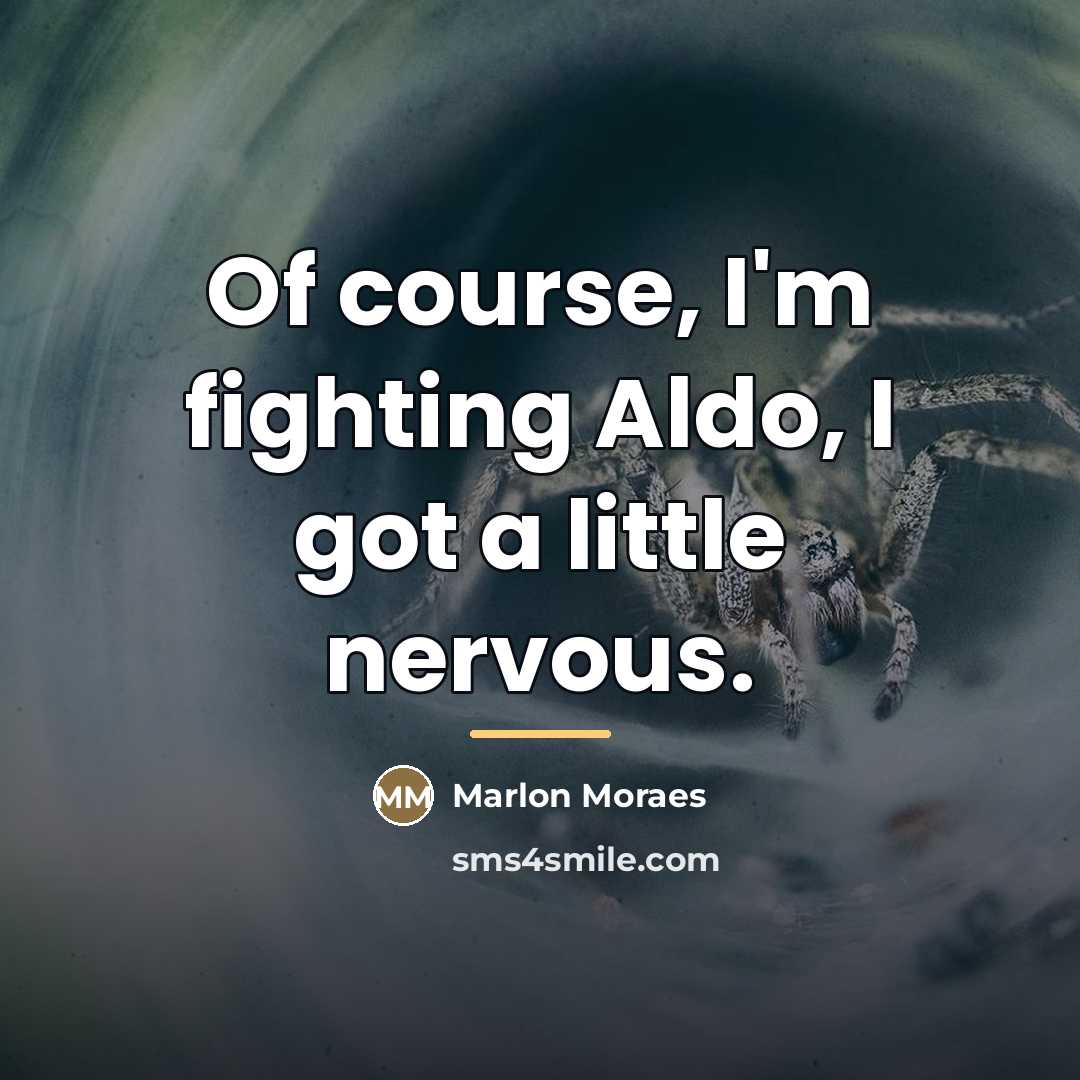 “Of course, I'm fighting Aldo, I got a little nervous.…” quote by Marlon Moraes