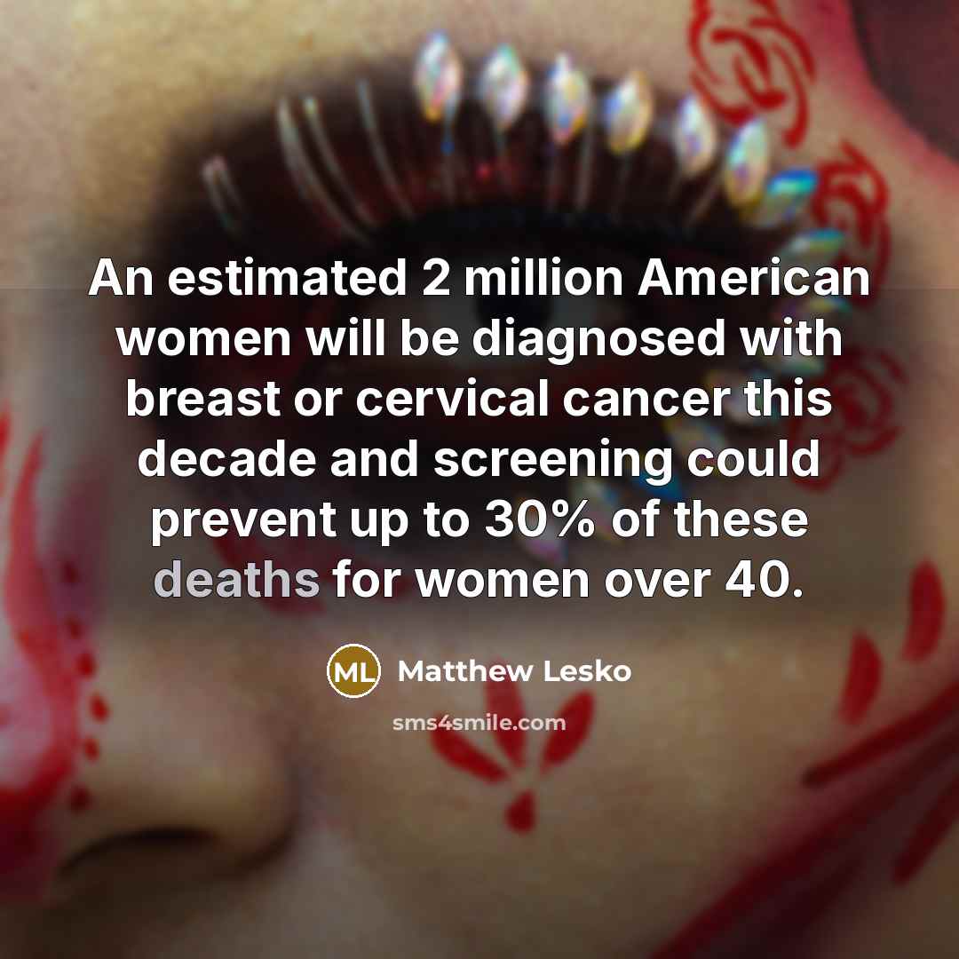 “An estimated 2 million American women will be diagnosed with…” quote by Matthew Lesko