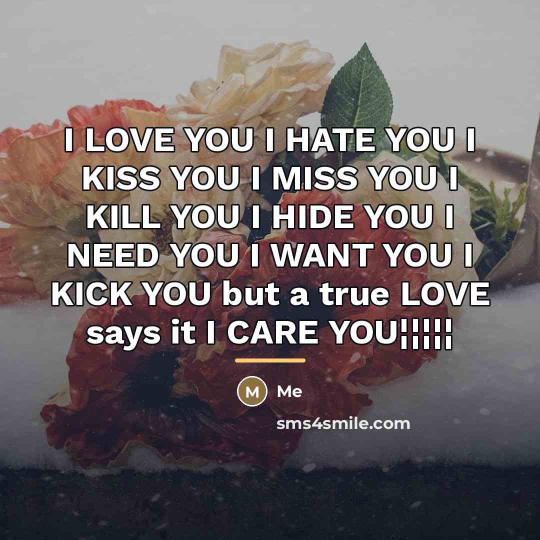 “I LOVE YOU I HATE YOU I KISS YOU I…” quote by Me