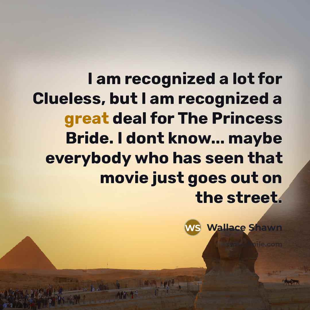 “I am recognized a lot for Clueless, but I am…” quote by Wallace Shawn