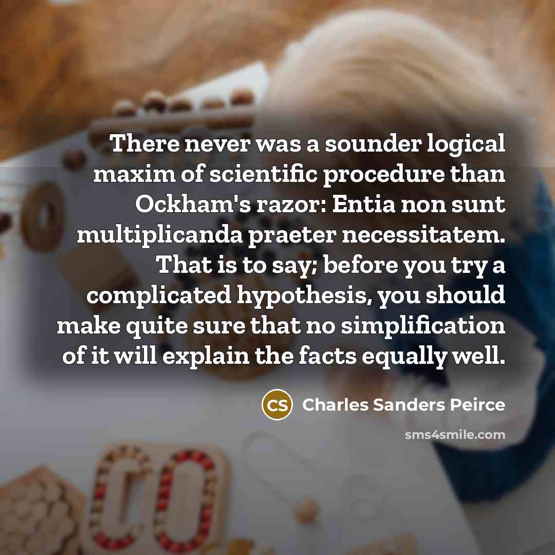 “There never was a sounder logical maxim of scientific procedure…” quote by Charles Sanders Peirce