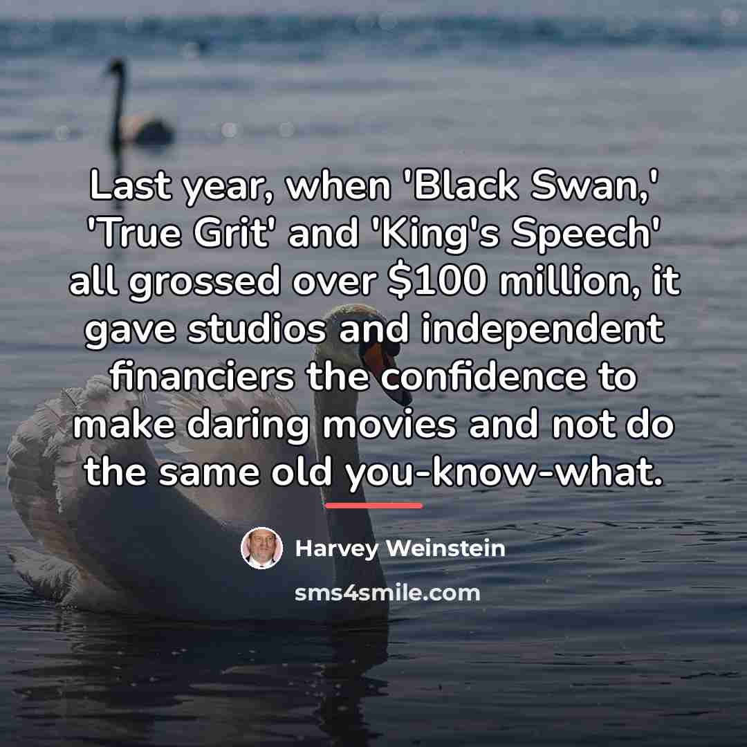 “Last year, when 'Black Swan,' 'True Grit' and 'King's Speech'…” quote by Harvey Weinstein