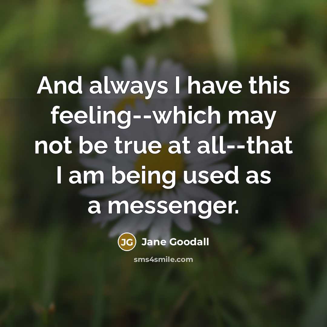 “And always I have this feeling--which may not be true…” quote by Jane Goodall