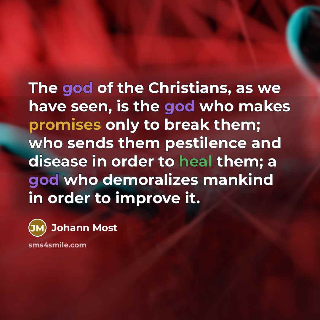 “The god of the Christians, as we have seen, is…” quote by Johann Most