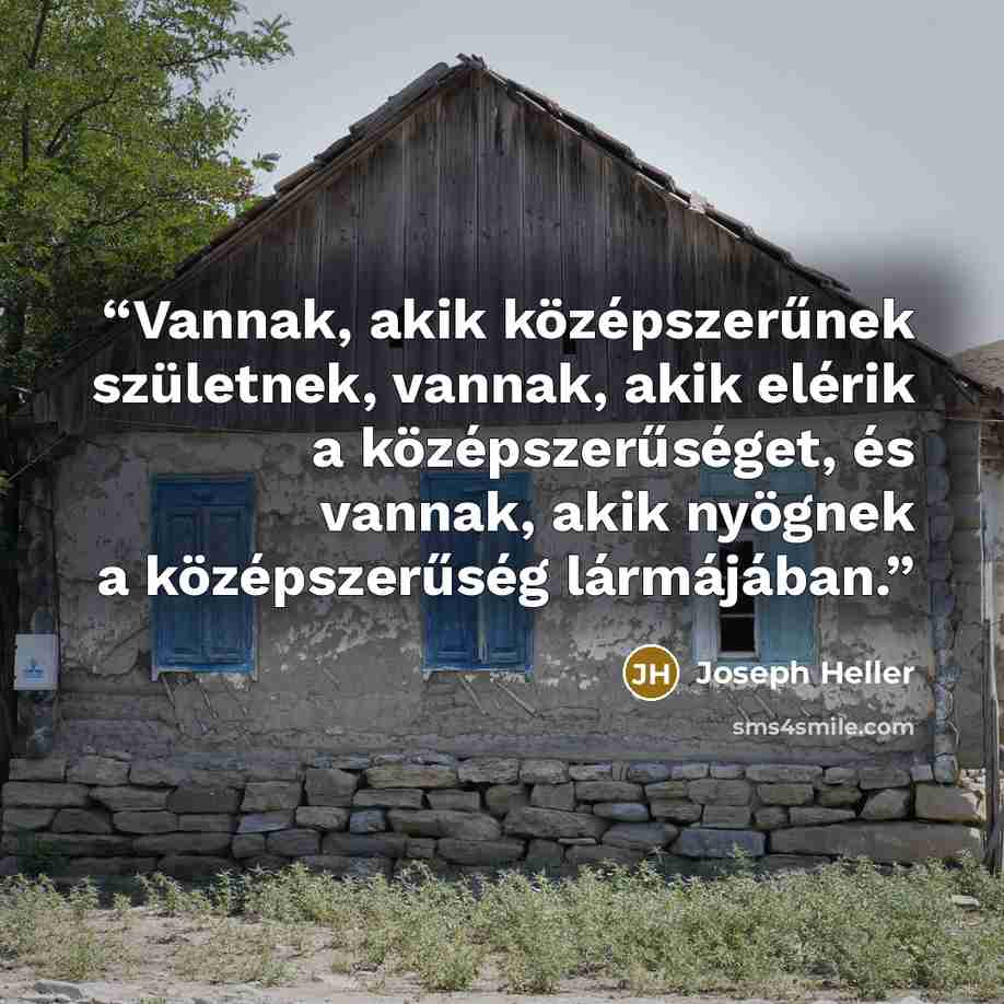 “Vannak, akik középszerűnek születnek, vannak, akik elérik a középszerűséget, és vannak, akik nyögnek a középszerűség lármájában.” quote by Joseph Heller