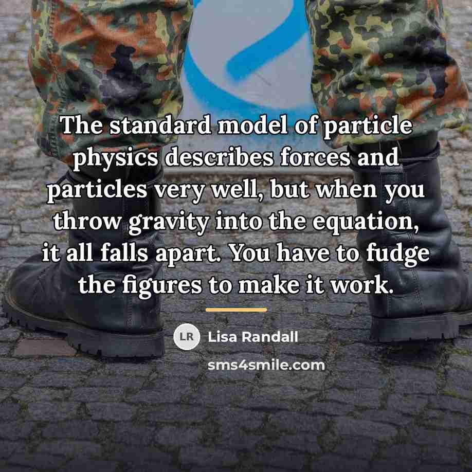 “The standard model of particle physics describes forces and particles…” quote by Lisa Randall