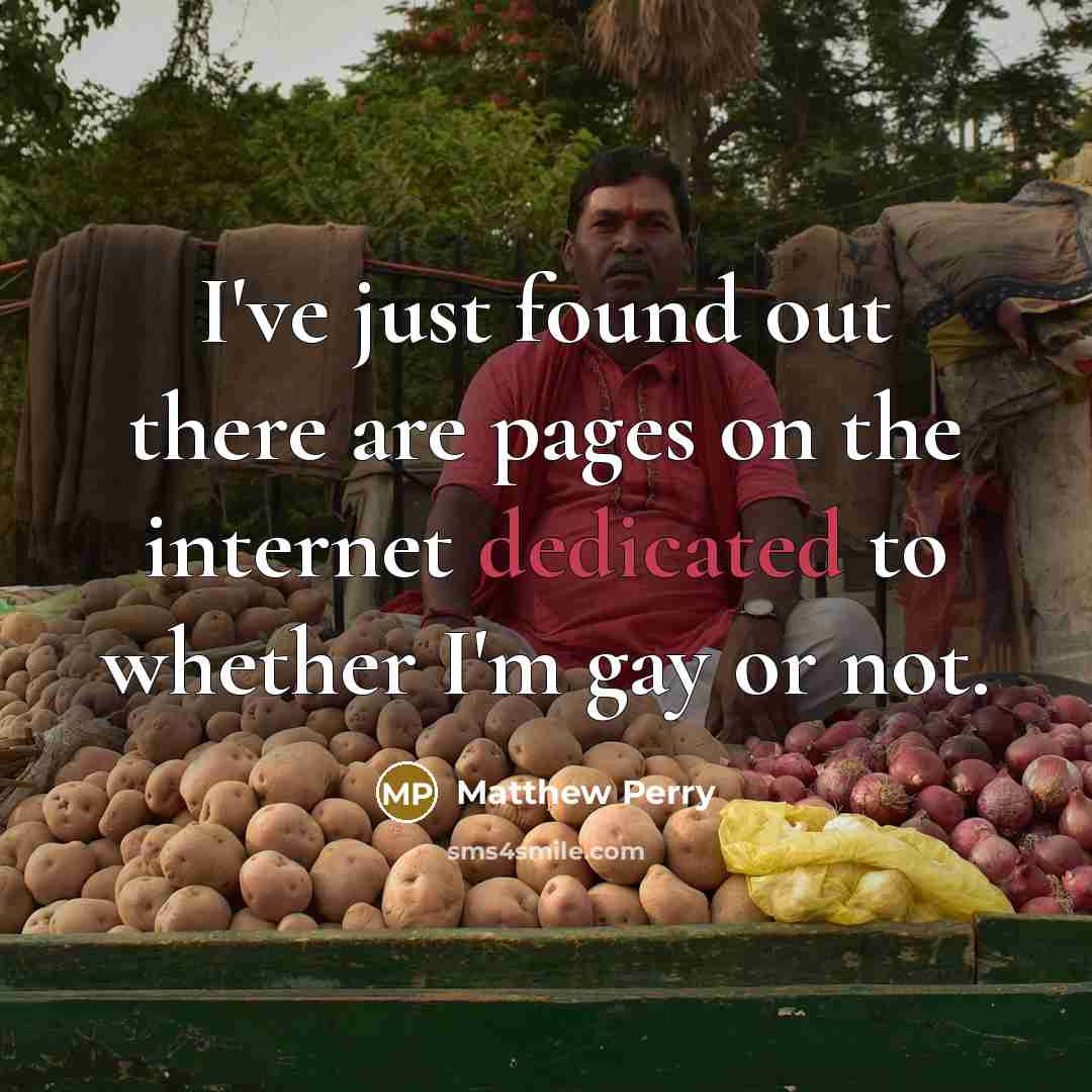 “I've just found out there are pages on the internet…” quote by Matthew Perry