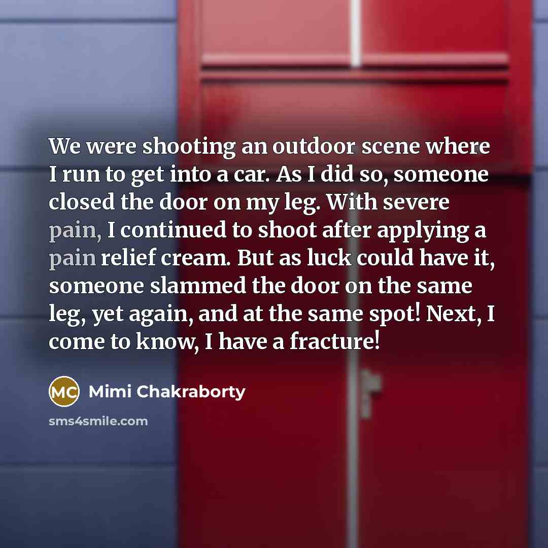 “We were shooting an outdoor scene where I run to…” quote by Mimi Chakraborty
