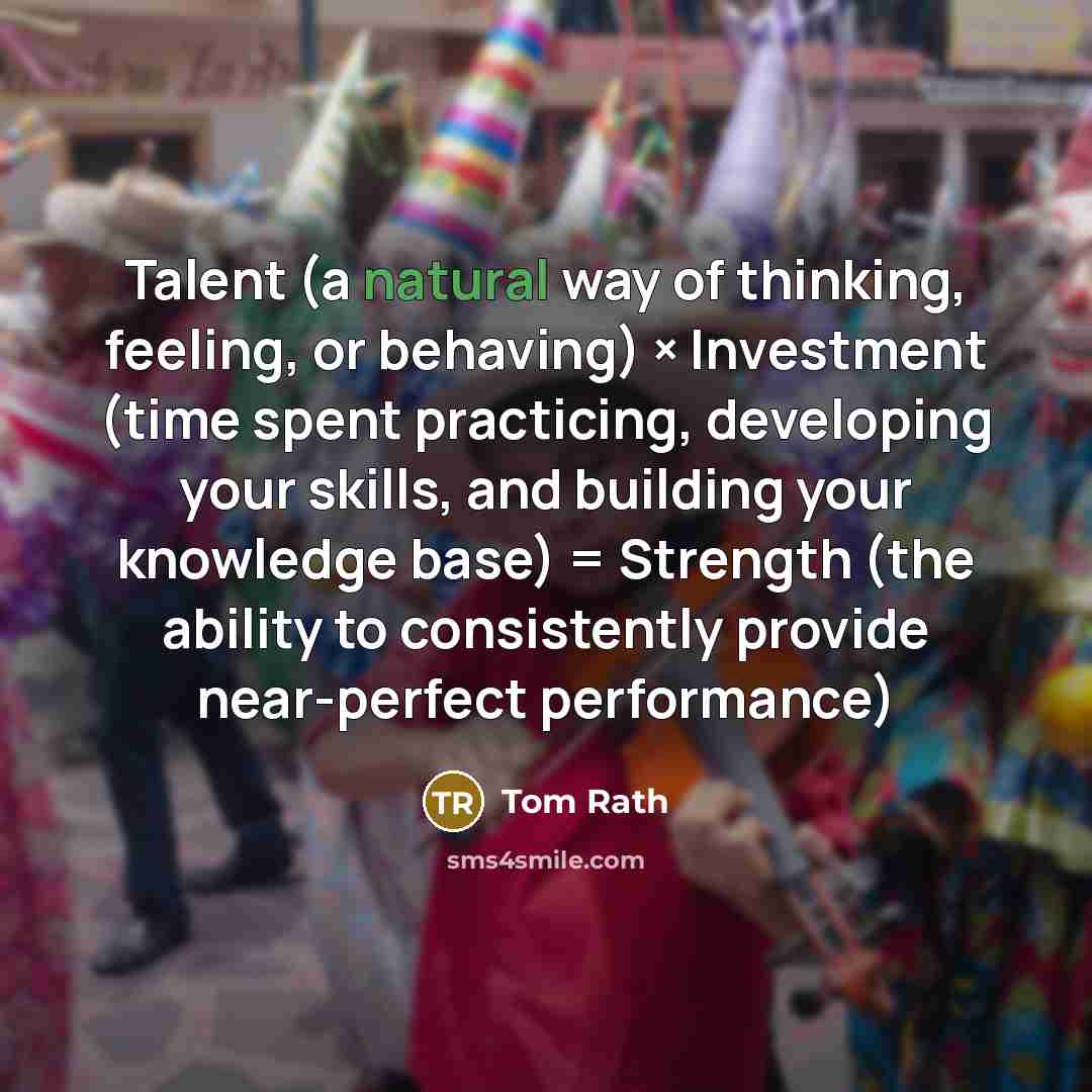 “Talent (a natural way of thinking, feeling, or behaving) ×…” quote by Tom Rath