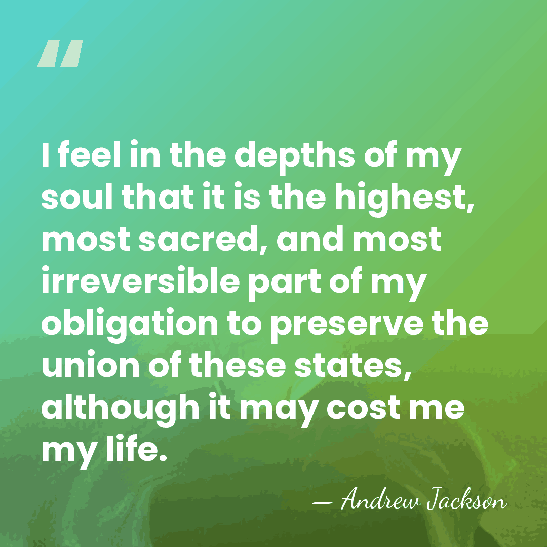 I feel in the depths of my soul that it is the&hellip; - Andrew Jackson