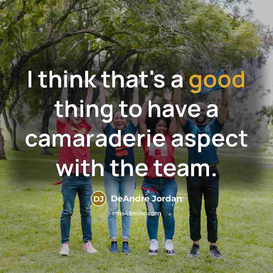 “I think that's a good thing to have a camaraderie…” quote by DeAndre Jordan