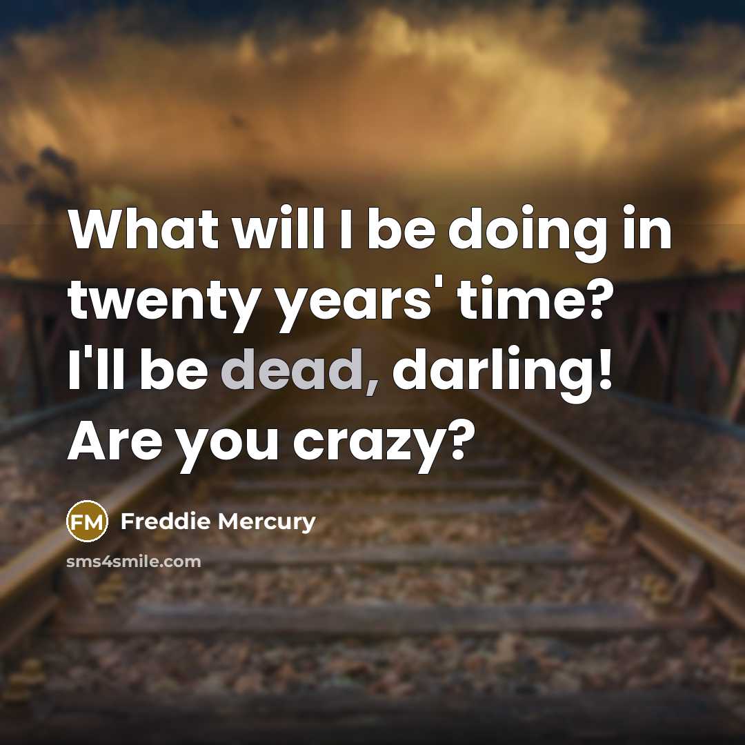 “What will I be doing in twenty years' time? I'll…” quote by Freddie Mercury