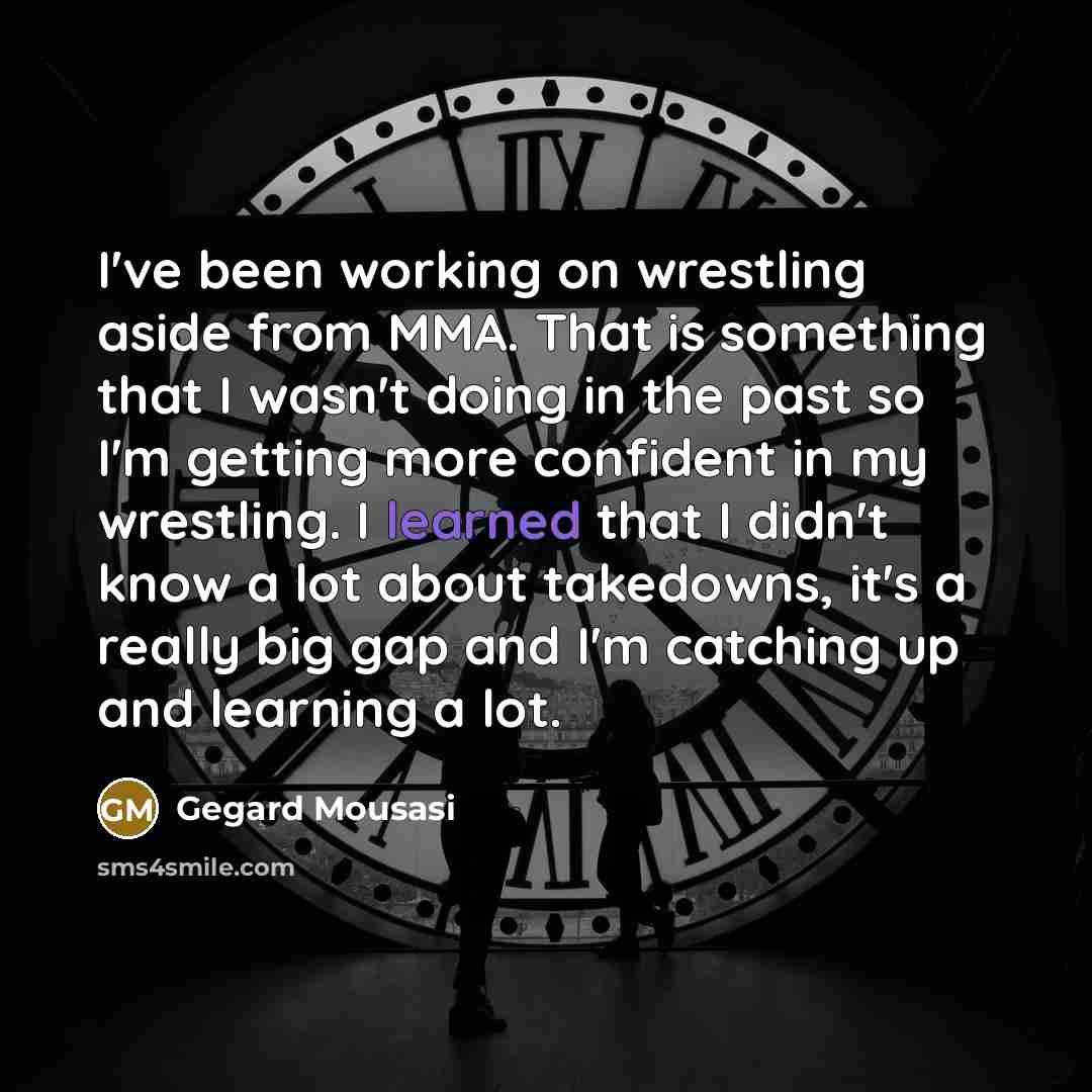 “I've been working on wrestling aside from MMA. That is…” quote by Gegard Mousasi