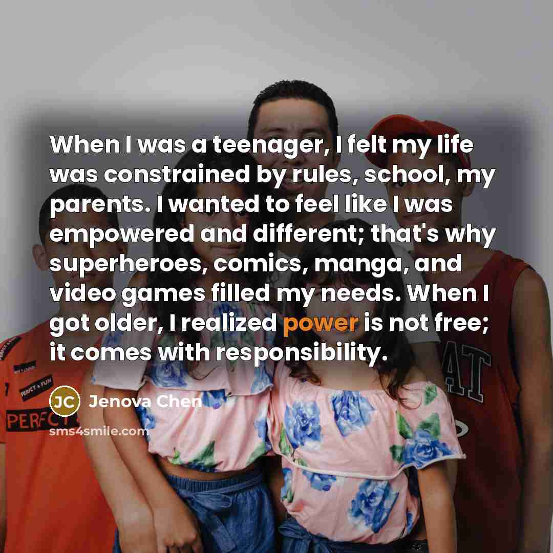 “When I was a teenager, I felt my life was…” quote by Jenova Chen