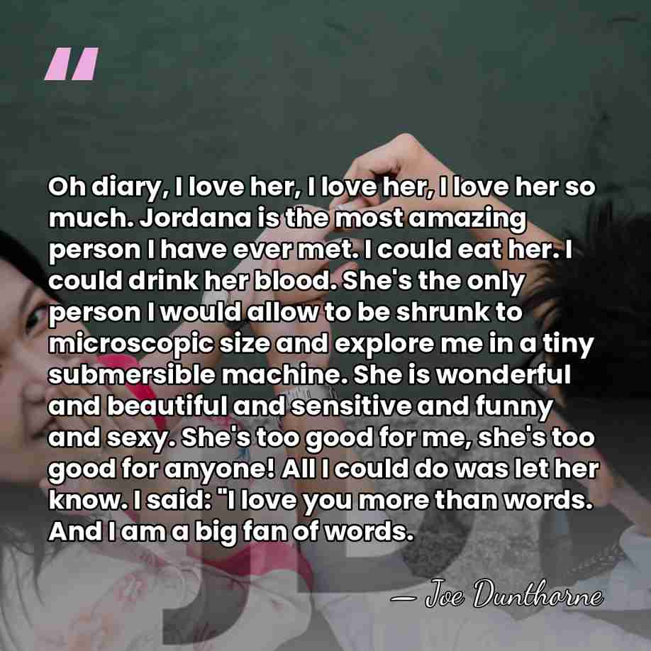 Oh diary, I love her, I love her, I love her so&hellip; - Joe Dunthorne