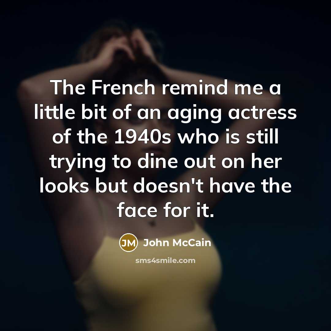 “The French remind me a little bit of an aging…” quote by John McCain