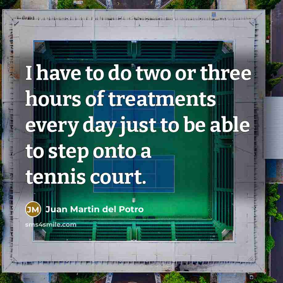 “I have to do two or three hours of treatments…” quote by Juan Martin del Potro