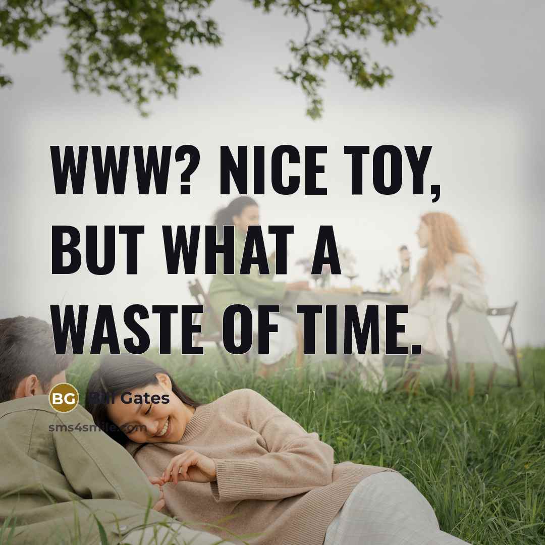 “WWW? Nice toy, but what a waste of time.…” quote by Bill Gates