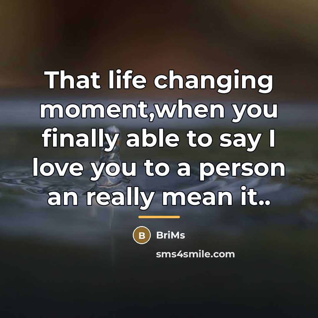 “That life changing moment,when you finally able to say I…” quote by BriMs