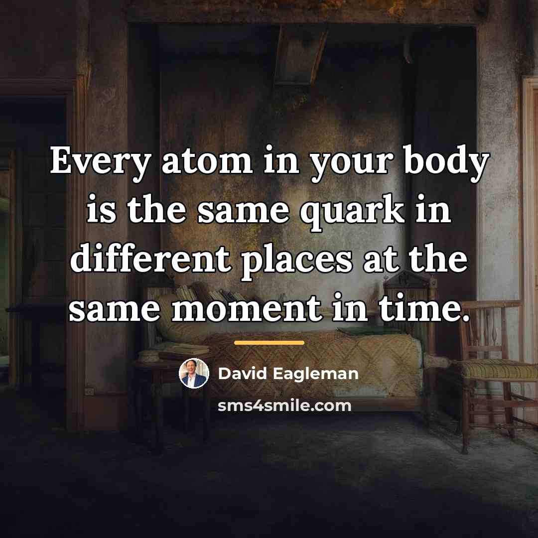 “Every atom in your body is the same quark in…” quote by David Eagleman