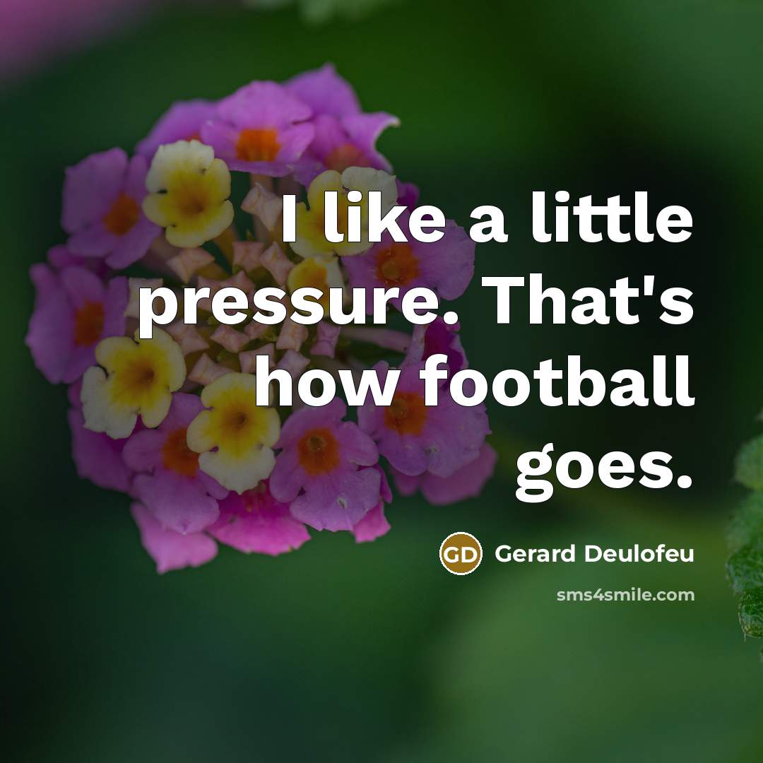 “I like a little pressure. That's how football goes.…” quote by Gerard Deulofeu