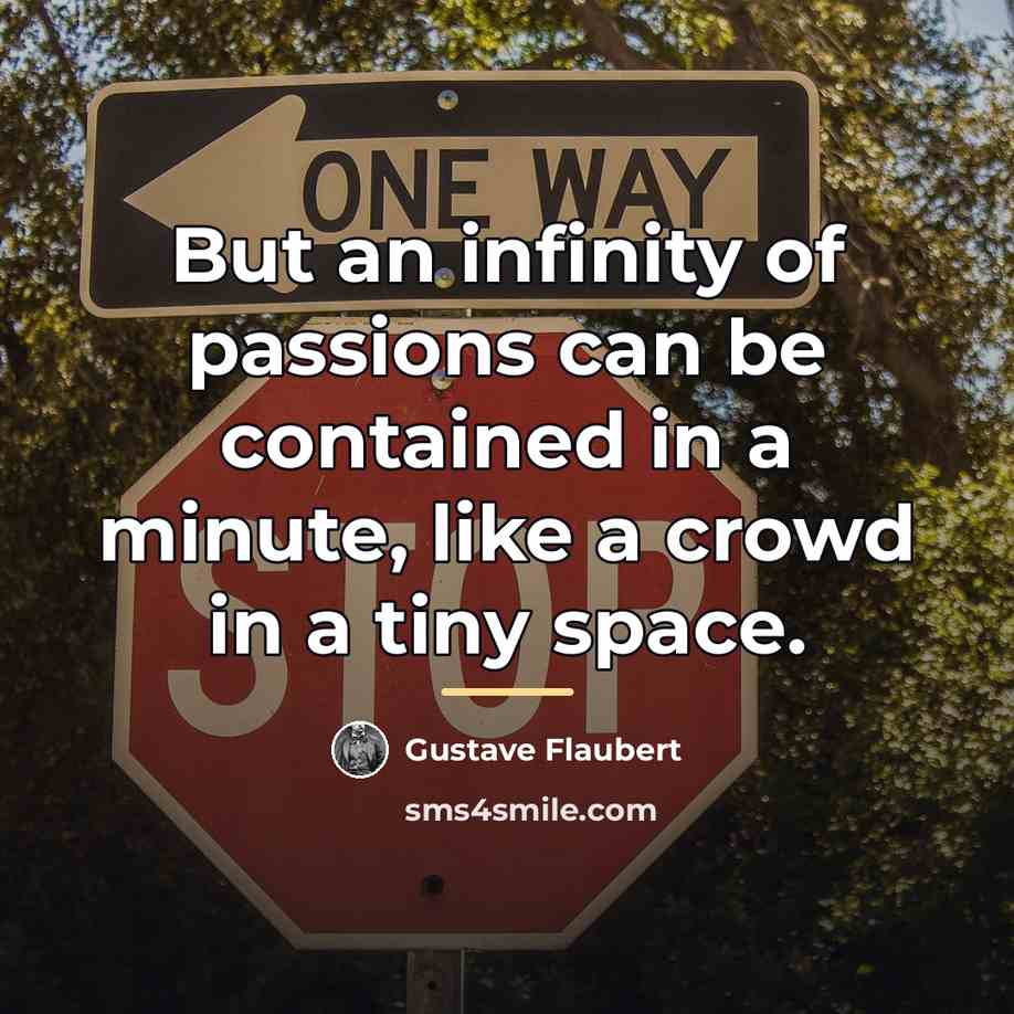 “But an infinity of passions can be contained in a…” quote by Gustave Flaubert