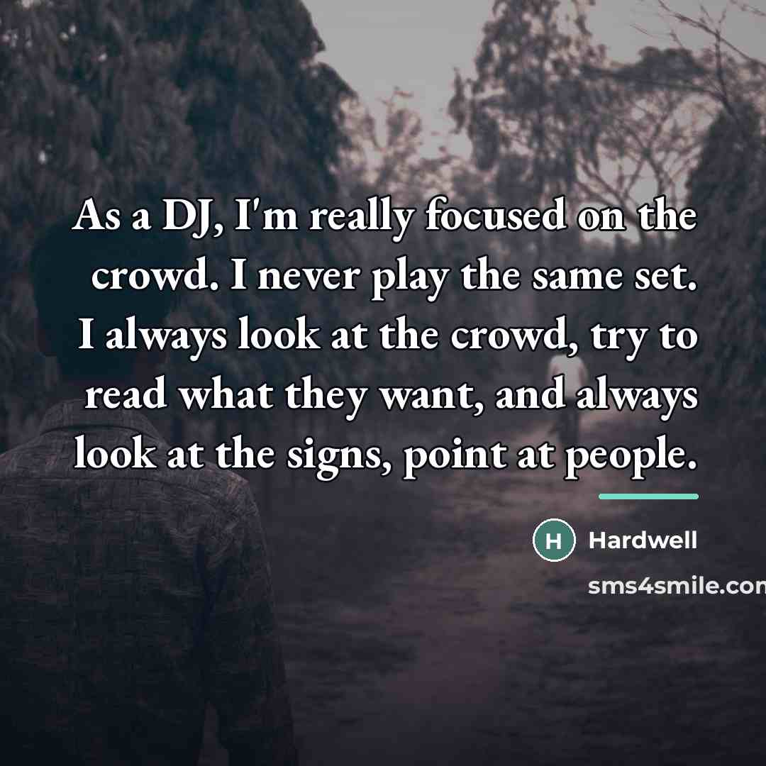 “As a DJ, I'm really focused on the crowd. I…” quote by Hardwell
