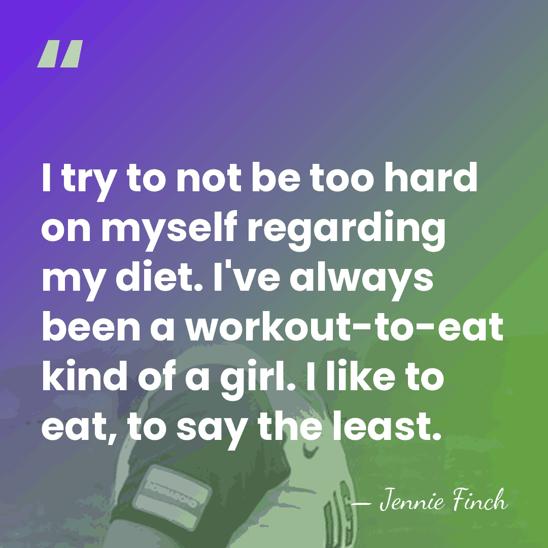 I try to not be too hard on myself regarding my diet.&hellip; - Jennie Finch