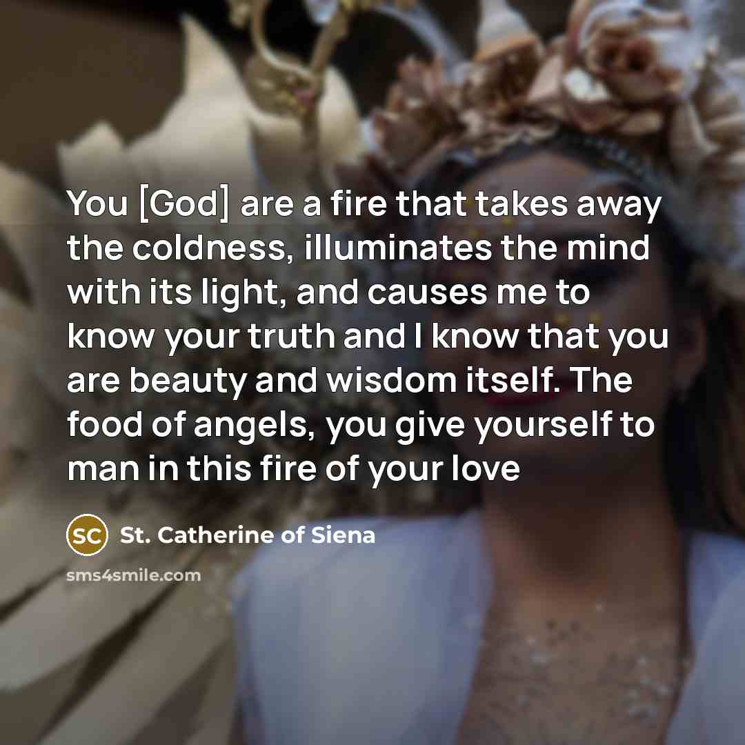 “You [God] are a fire that takes away the coldness,…” quote by St. Catherine of Siena