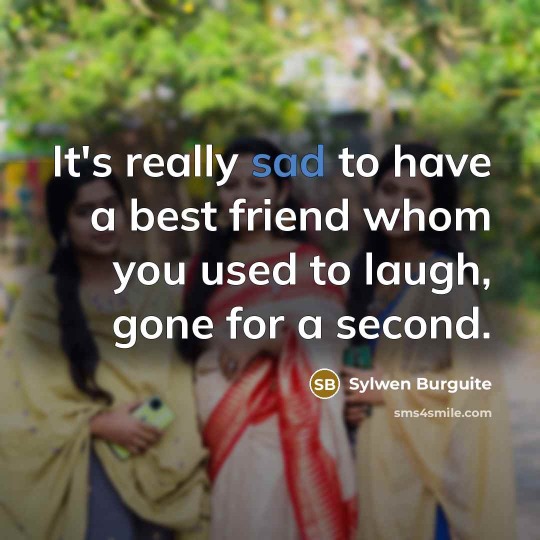 “It's really sad to have a best friend whom you…” quote by Sylwen Burguite