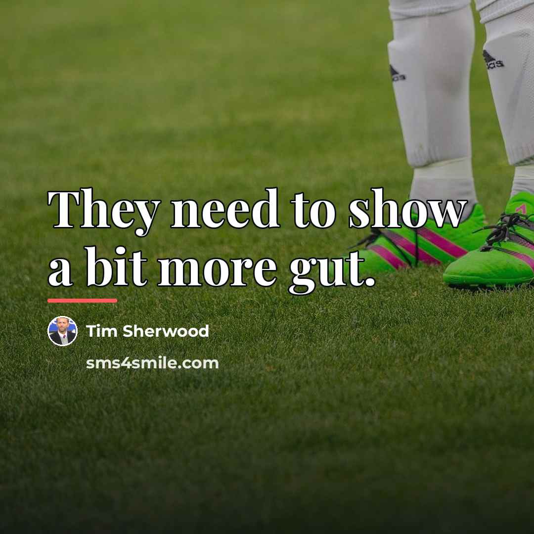 “They need to show a bit more gut.…” quote by Tim Sherwood