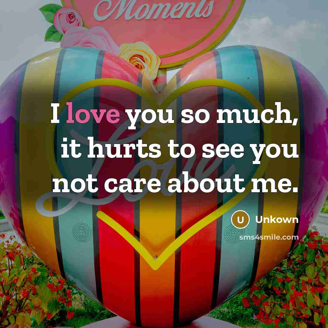 “I love you so much, it hurts to see you…” quote by Unkown