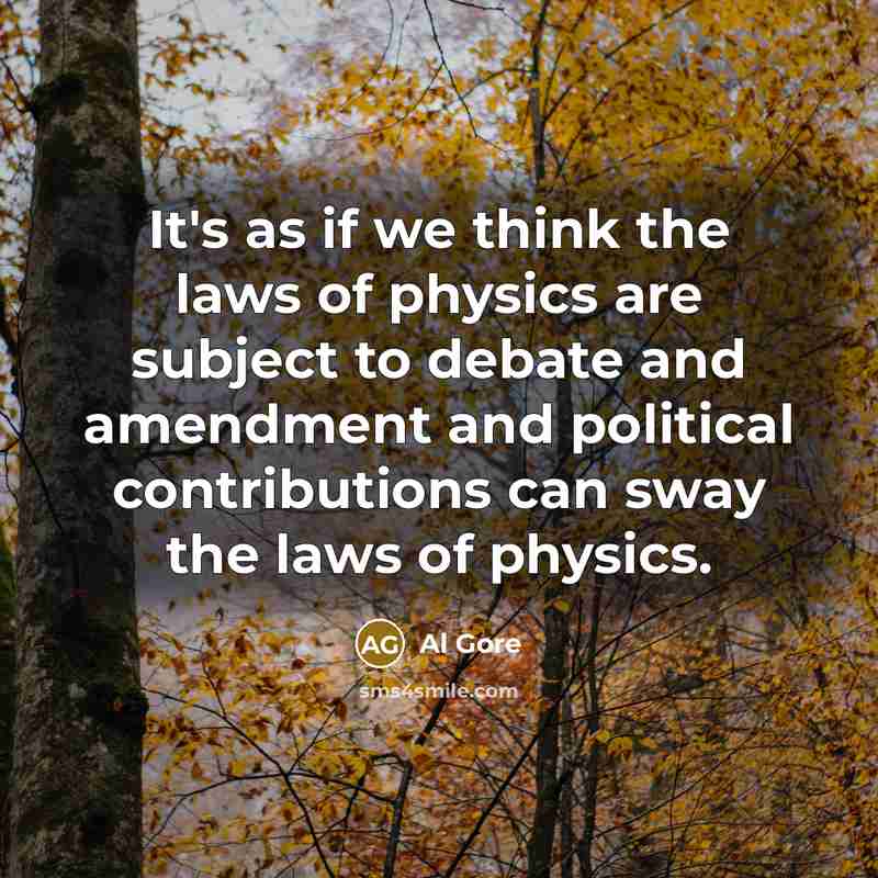 “It's as if we think the laws of physics are…” quote by Al Gore