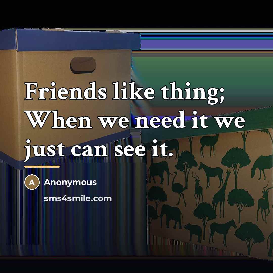 “Friends like thing; When we need it we just can…” quote by Anonymous