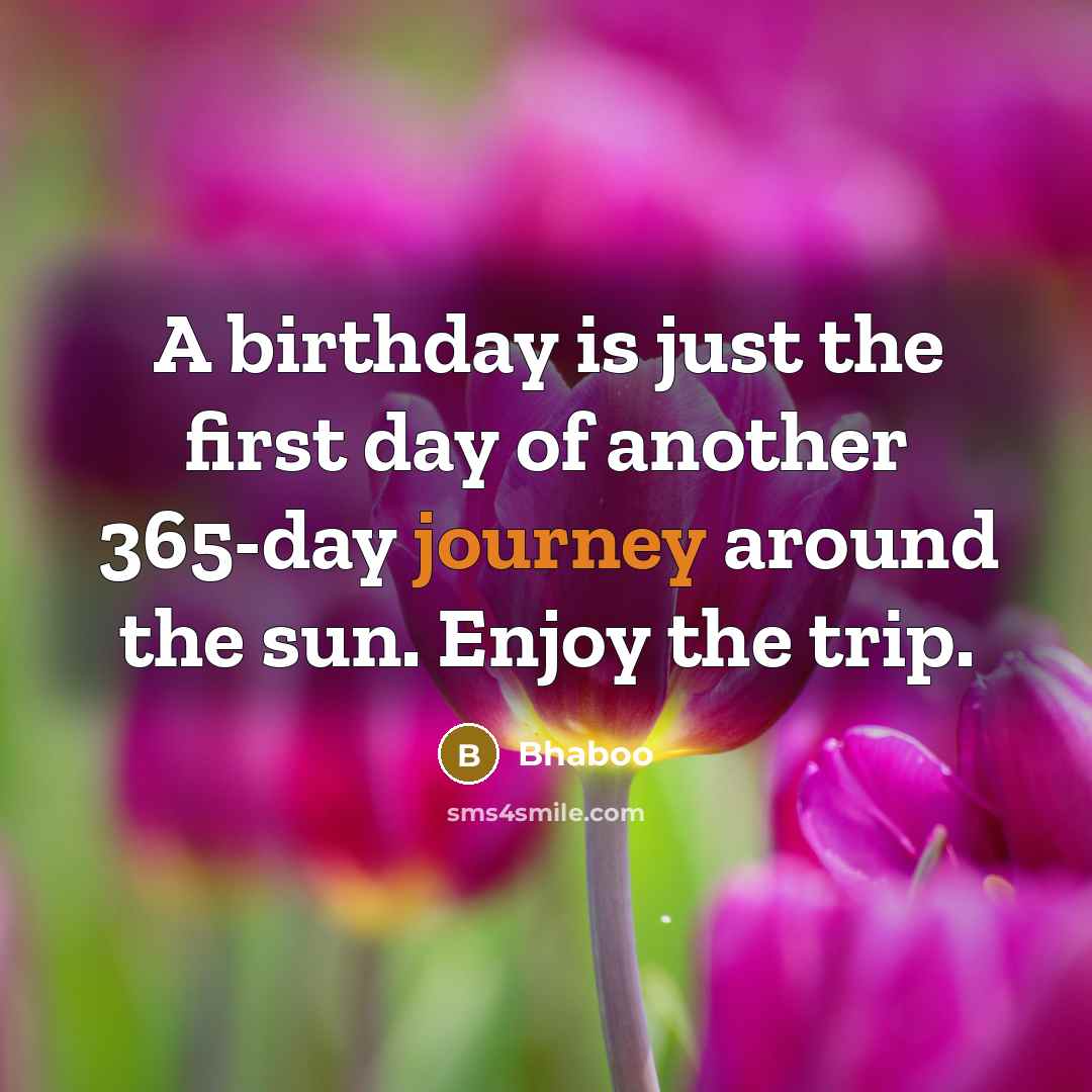 “A birthday is just the first day of another 365-day…” quote by Bhaboo