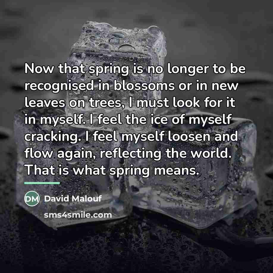 “Now that spring is no longer to be recognised in…” quote by David Malouf