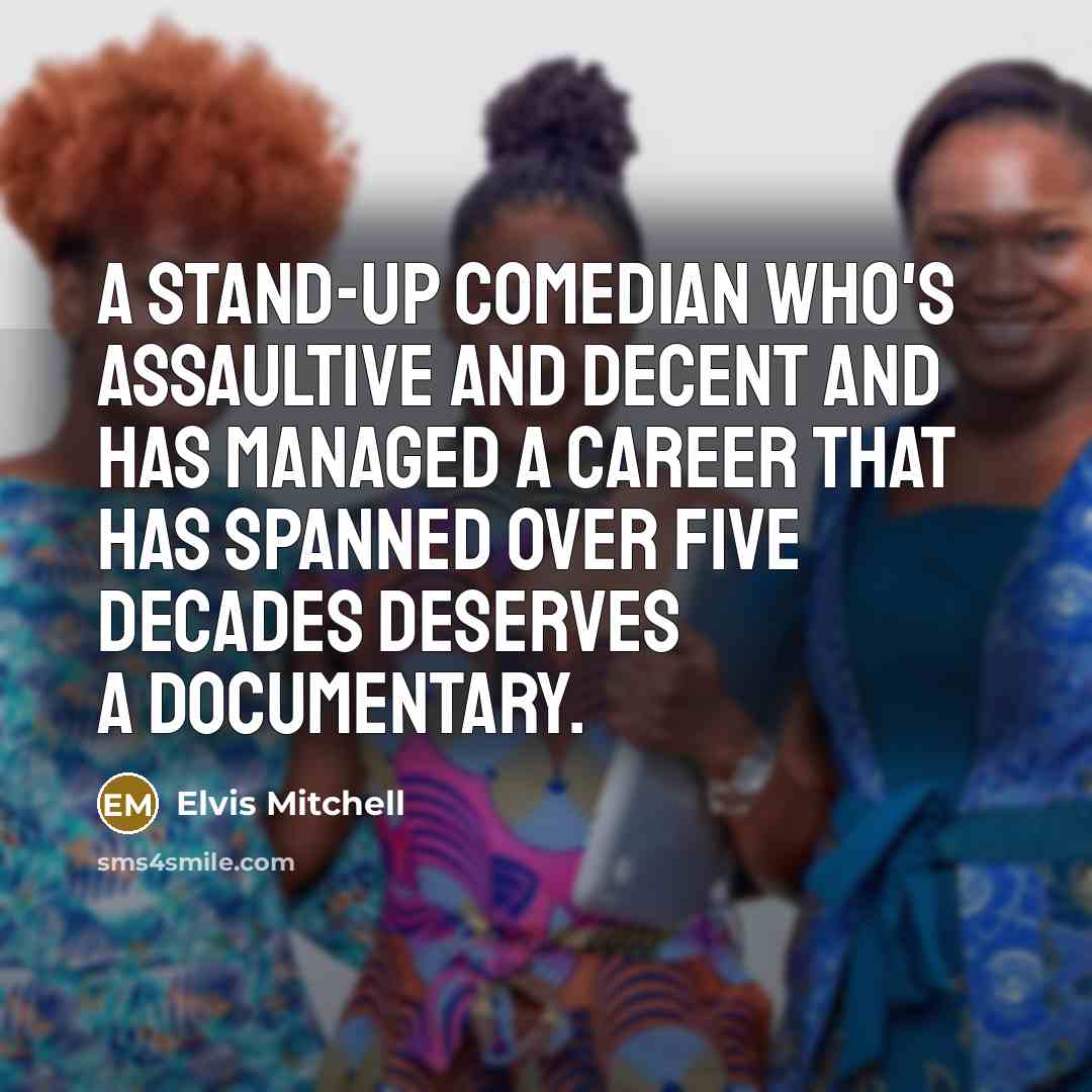 “A stand-up comedian who's assaultive and decent and has managed…” quote by Elvis Mitchell