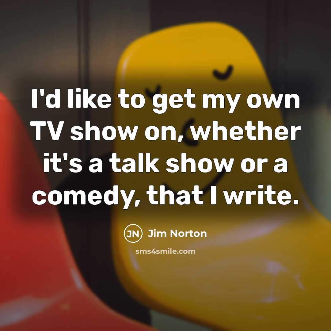 “I'd like to get my own TV show on, whether…” quote by Jim Norton