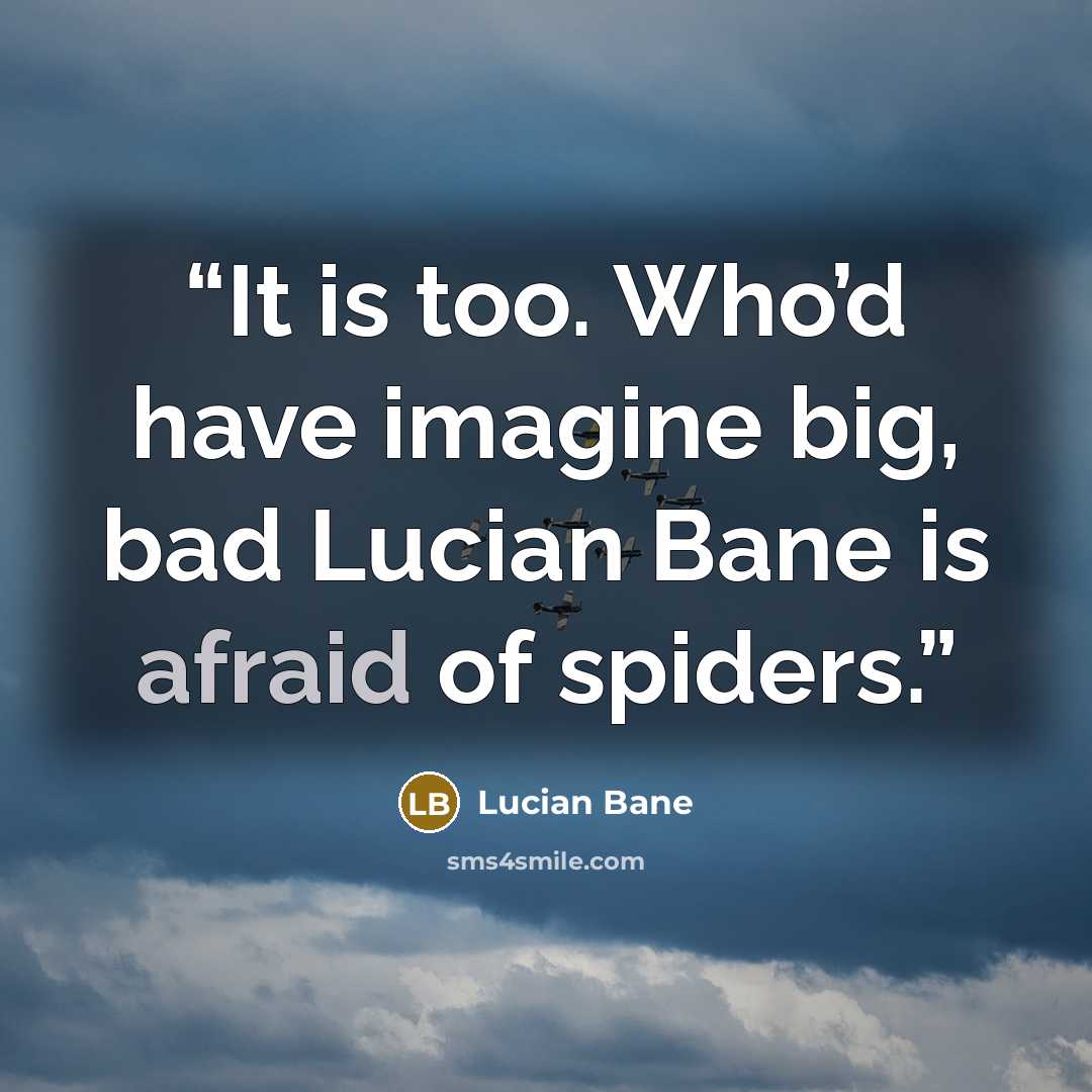 “It is too. Who’d have imagine big, bad Lucian Bane is afraid of spiders.” quote by Lucian Bane