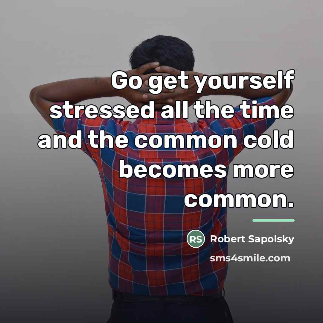 “Go get yourself stressed all the time and the common…” quote by Robert Sapolsky