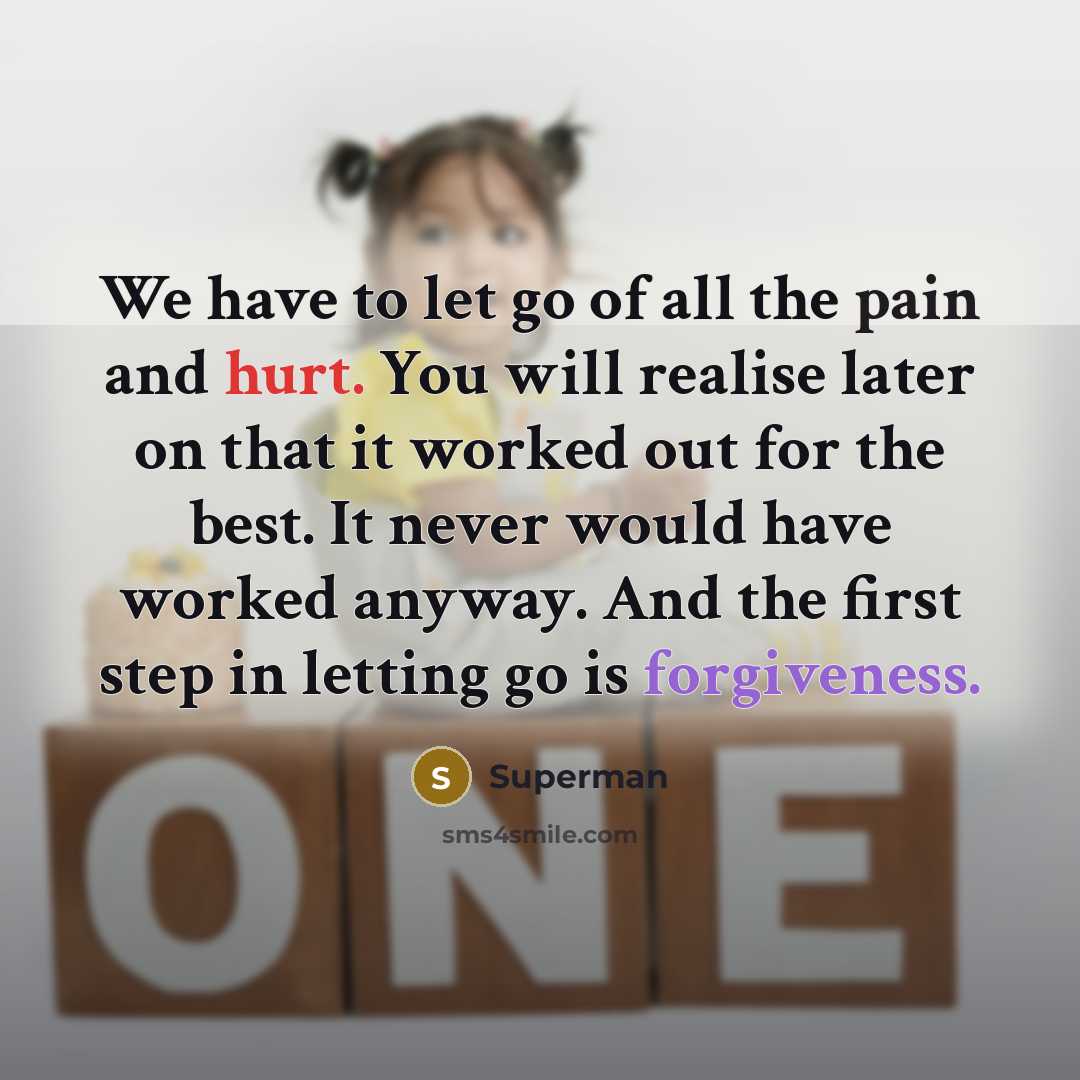 “We have to let go of all the pain and…” quote by Superman