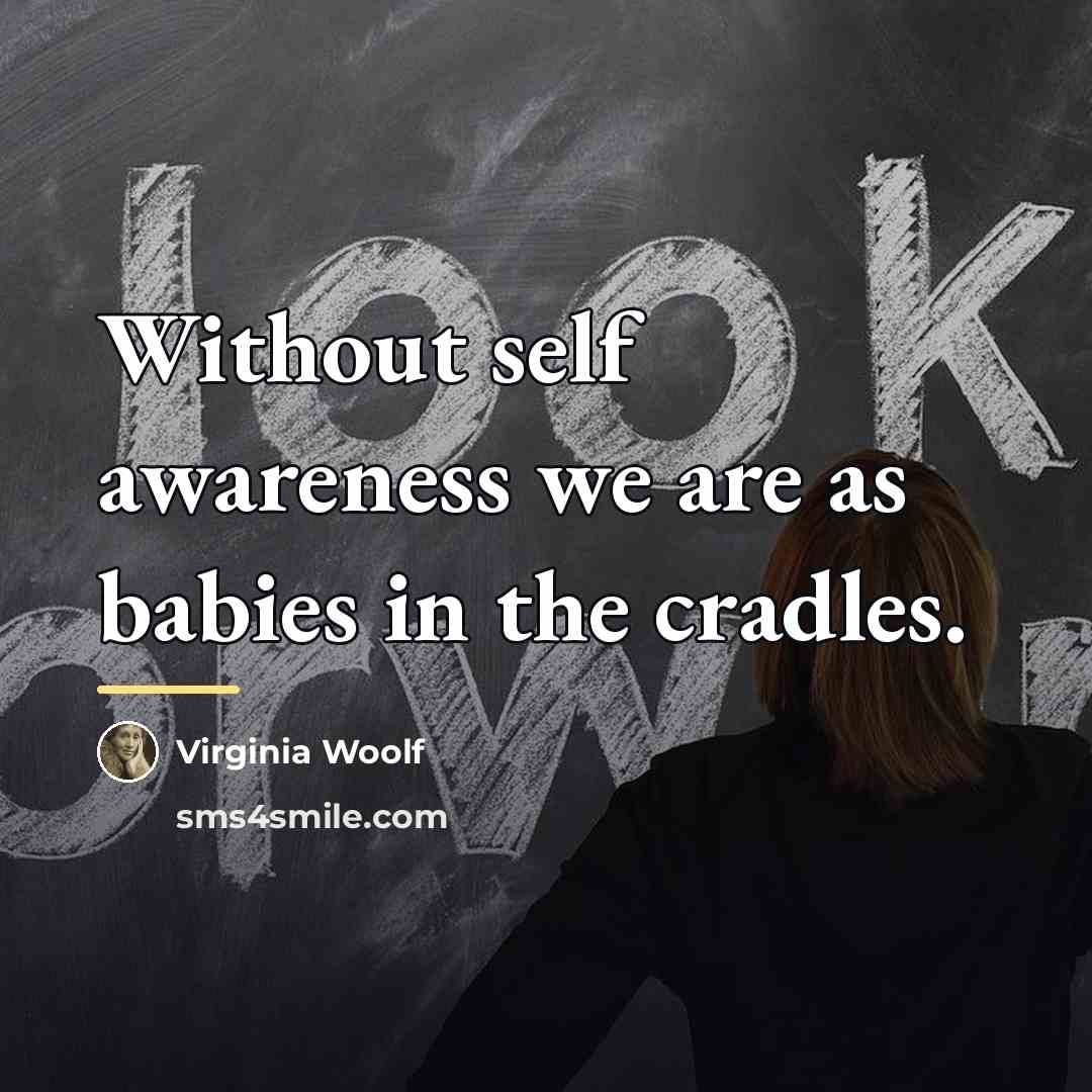 “Without self awareness we are as babies in the cradles.…” quote by Virginia Woolf