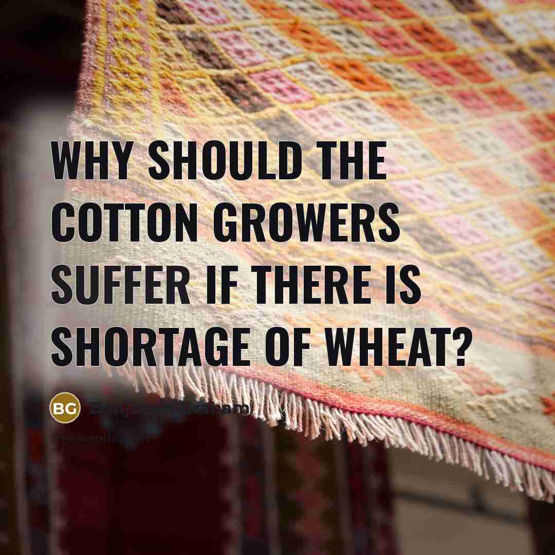 “Why should the cotton growers suffer if there is shortage…” quote by Benjamin Graham