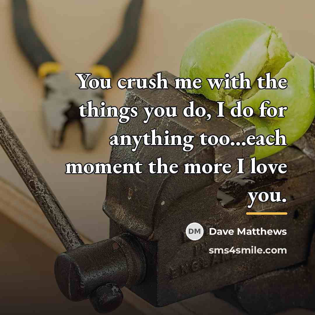 “You crush me with the things you do, I do…” quote by Dave Matthews