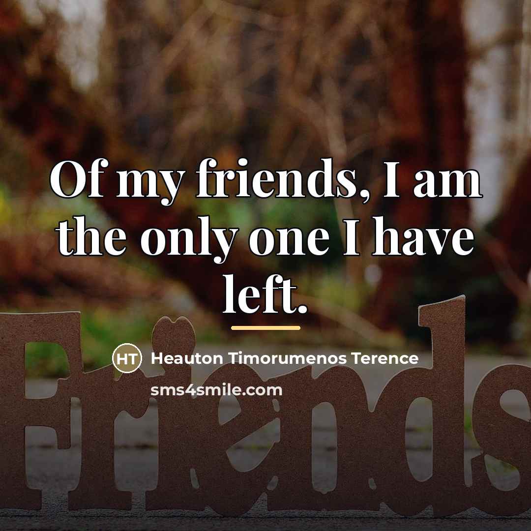 “Of my friends, I am the only one I have…” quote by Heauton Timorumenos Terence