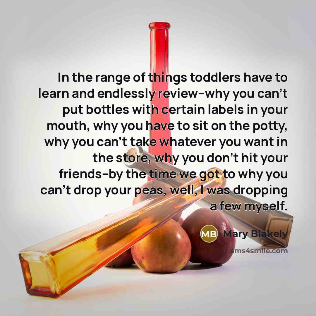 “In the range of things toddlers have to learn and…” quote by Mary Blakely
