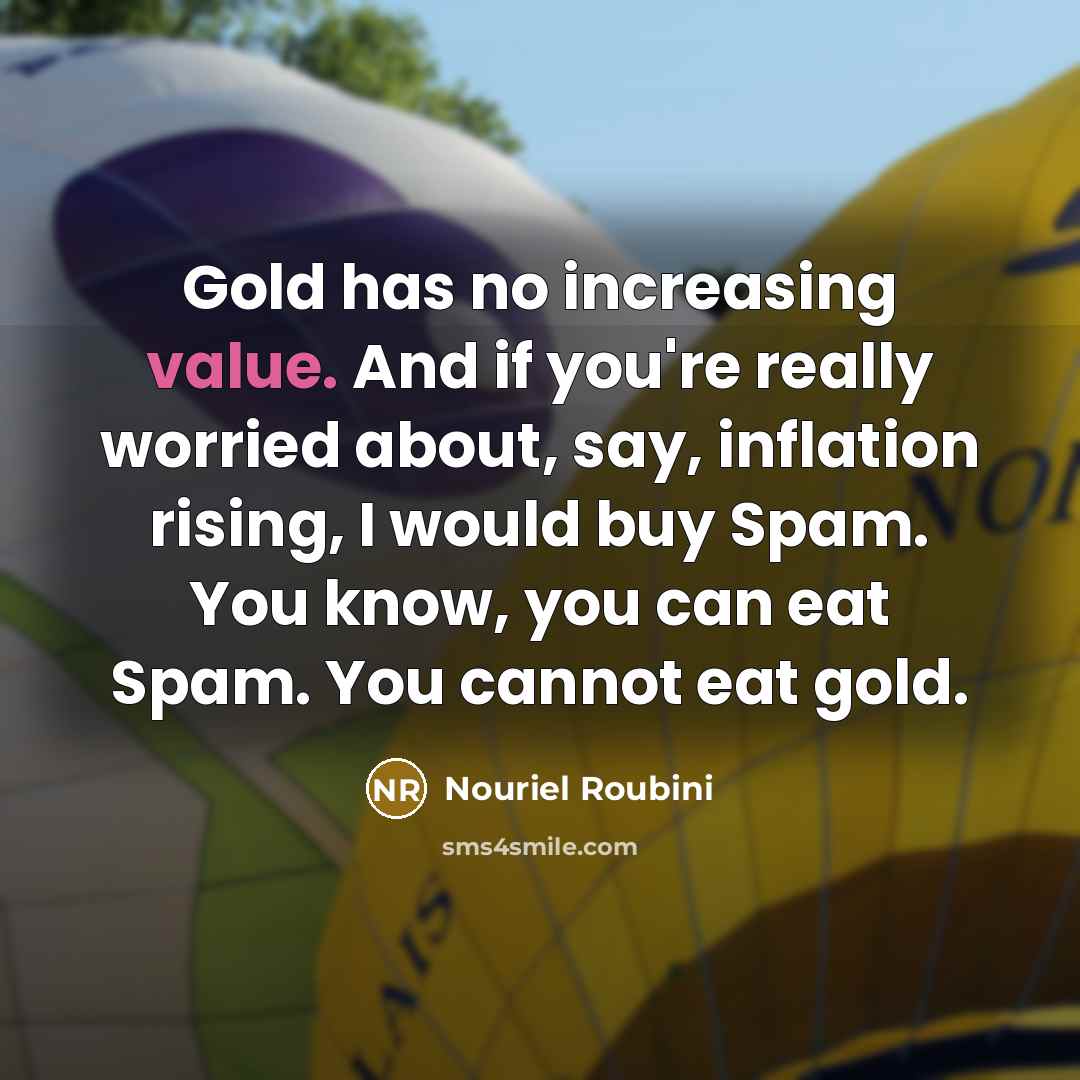 “Gold has no increasing value. And if you're really worried…” quote by Nouriel Roubini