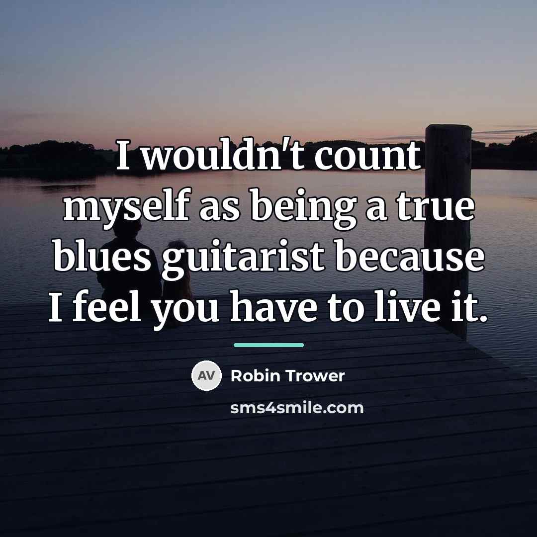 “I wouldn't count myself as being a true blues guitarist…” quote by Robin Trower