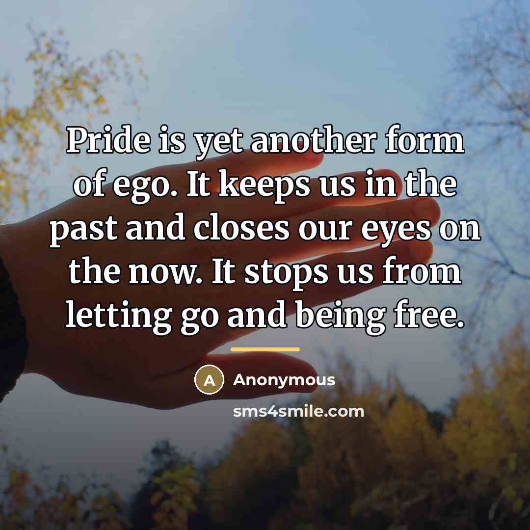 “Pride is yet another form of ego. It keeps us…” quote by Anonymous